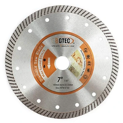 Image of BGTEC Diamond Tile Blade 180mm Super Thin Turbo Rim Concrete Porcelain Saw with 22.23mm Arbor for Cutting Ceramic Granite Marble Hard Material Disc
