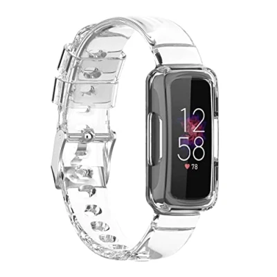 Image of BoLuo Smart Watch Strap for Fitbit Inspire 3 Band, Sport Transparent Silicone Band Wrist Strap,Replacement Bracelet Wristband Loop Accessories (white)