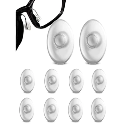Image of Premium Grade Oval Shaped Push/Slide in Silicone Nose Pads 12.5 mm/0.5&#039;&#039; 5 Pairs for Glasses, Spectacles, Eyeglasses, Sunglasses, Reading Glasses
