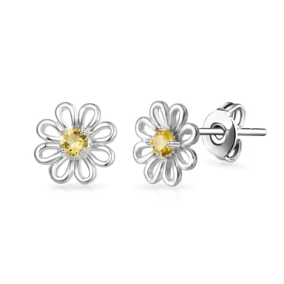 Image of Philip Jones Daisy Stud Earrings Created with Zircondia® Crystals