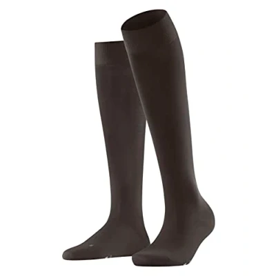 Image of FALKE Women&#039;s Vitalizer W KH Cotton With Compression 1 Pair Knee High Socks, Brown (Dark 5239), 2.5 3.5