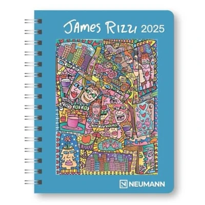 Image of James Rizzi 2025 Diary Buchkalender Taschenkalender Kunstkalender 16,5x21,6: