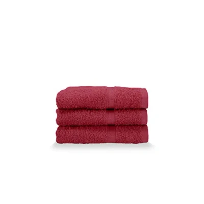 Image of Gabel Guest Towels, Pure Cotton Hydrophilic Sponge, 40 x 60 cm, Bordeaux, Set of 3