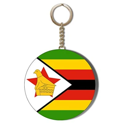 Image of Gift Insanity ZIMBABWE FLAG 45mm CHAIN KEYRING BOTTLE OPENER