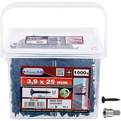 Image of CONNEX B30122 Dry Wall scr. fine THR. 3,9x25, Black, 3,9 x 25 mm (1000 Stück)