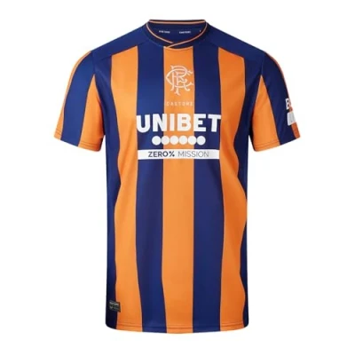 Image of Castore Rangers FC Men&#039;s Third Football Shirt 3rd Soccer Jersey 2023 24 (UK, Alpha, L, Regular, Blue/Orange)