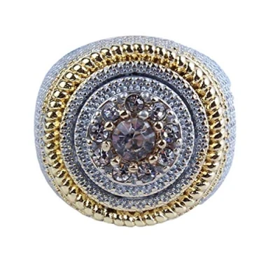 Image of N / A Nigoz Hip Hop Rings Filled Bling Iced Out Jewelry Ring Men Size 6 Comfortable and Environmentally Practical Cost Effective