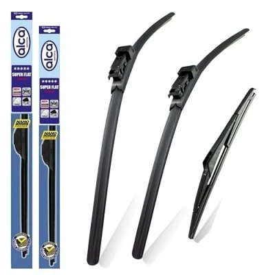 Image of alca Germany Fits Citroen C4 2005 2010 Set of 3 Windscreen Wiper Blades Super Flat Front Rear 28&quot;24&quot;PT 12&quot;J ASF2824PT12J