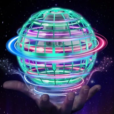 Image of ETPlanet Flying Orb Ball Toys, Hover Pro Spinner Toy, Globe Orbi Magic UFO Smart Boomerang Hand Controlled Mini Drone RGB Cool Stuff for 6 7 8 9 10+ Kids Boys Girls Outdoor Indoor (Green)