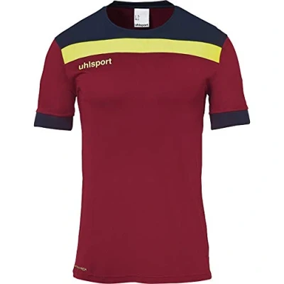 Image of Uhlsport Offense 23 Jersey Men&#039;s Bordeaux/Navy/Fluo Yellow, Small