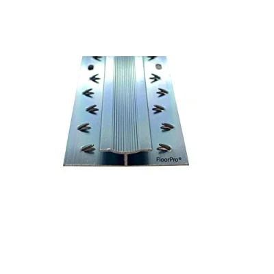 Image of Carpet to Double Trim Door Bar Threshold Transition Strip Metal Gripper Plate Joins Carpets at Doorways/Fills The Gap Grey Colour
