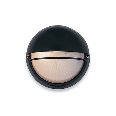 Image of Classic 1 Light Wall 100W Black, Opal Glass IP44, E27