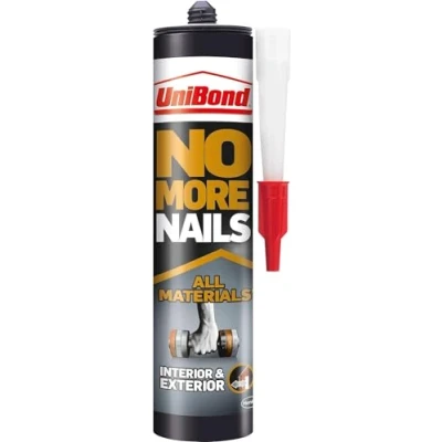 Image of UniBond No More Nails All Materials Interior &amp; Exterior Construction Adhesive, Grab High Strength Adhesive Bonding, Required, White, 390 g Cartridge