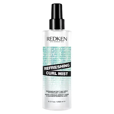 Image of REDKEN Refreshing Curl Mist for Curly &amp; Coily Hair, Up To 7 Day Mist, Reactivate and Define Curls, With Squalane Jojoba Oil, 250ml