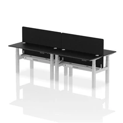 Image of Air B2B 1400x600mm Adjustable 4P Bench Desk CP Black/Silver + Screen