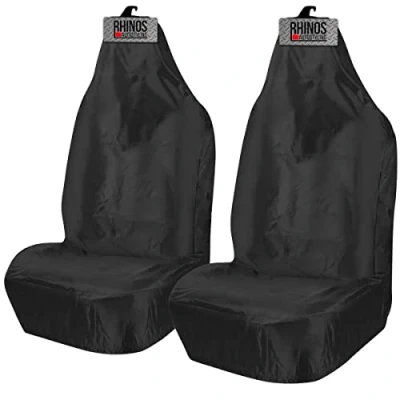Image of rhinos autostyling For Citroen Berlingo Multispace Heavy Duty Durable Nylon Driver Passenger BLACK Pair Waterproof Car Van Front Seat Covers Protectors 2 x Fronts