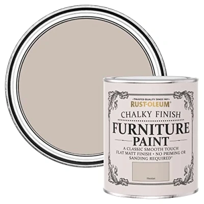 Image of Rust Oleum 750ml Rustoleum Chalky Finish Furniture Watercolour Paint Flat Matt Hessian, RO0070026G1