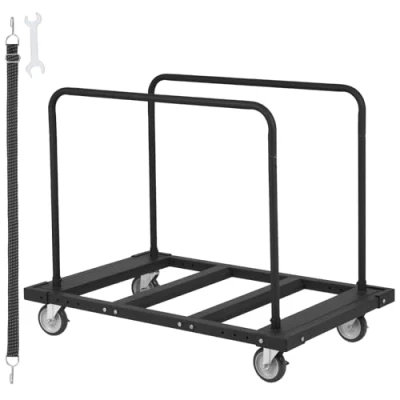 Image of VEVOR Drywall Cart, 1800 LBS Panel Dolly Cart with 45.28&quot; x 29.13&quot; Deck and 5&quot; Swivel Wheels, Heavy Duty Sheet Handling Wall Panel, Sheetrock, Lumber, for Garage, Home, Warehouse