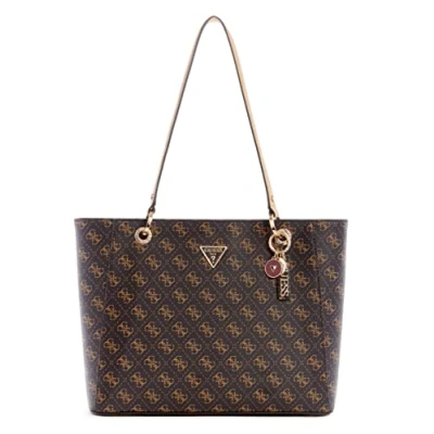 Image of GUESS Noelle Noel Tote, Brown Logo, One size
