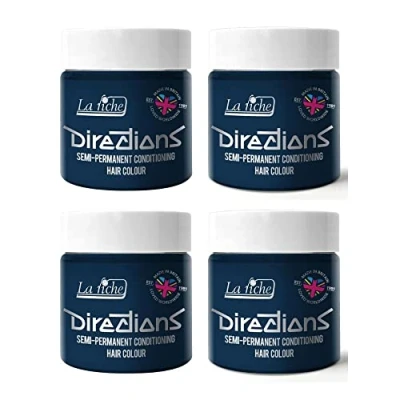 Image of 4x La Riche Directions Semi Permanent Hair Color 100ml Tub Denim Blue