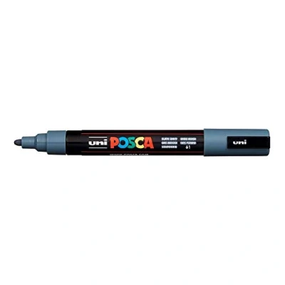 Image of Uni Posca Marker PC 5M Paint Glass Pen Fine Bullet Tip 2.5mm Slate Grey