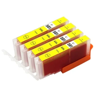 Image of Go Inks 4 Yellow Ink Cartridges to replace CLI 581Y Compatible/non OEM for PIXMA Printers