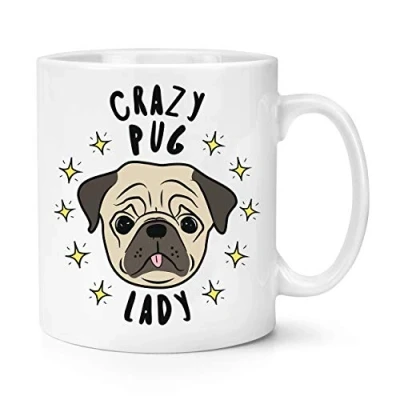 Image of Crazy Pug Lady Stars 10oz Mug Cup