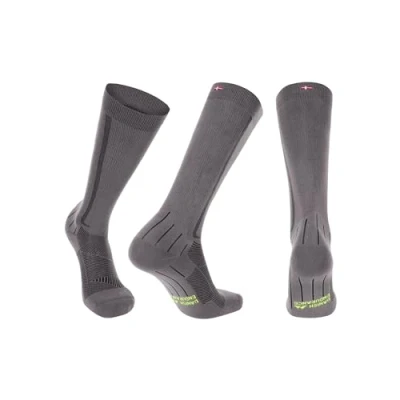 Image of DANISH ENDURANCE Graduated Compression Socks, 21 26mmHg, Flight Running, Women &amp; Men, Grey/Black, 6 8