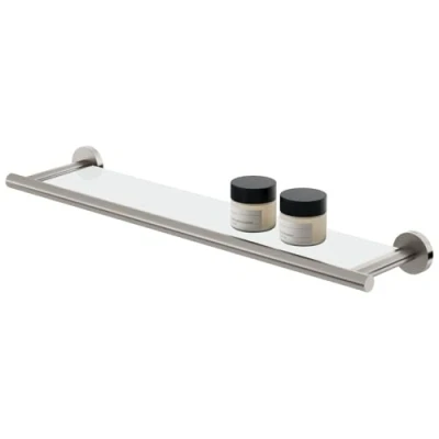 Image of Tiger Boston Shelf, Glass, Stainless Steel Brushed, 58.1 x 5 13 cm
