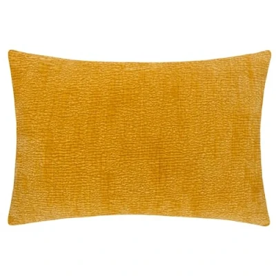 Image of Yard Osaka Chenille Feather Filled Cushion Yellow Size 40 cm x 60
