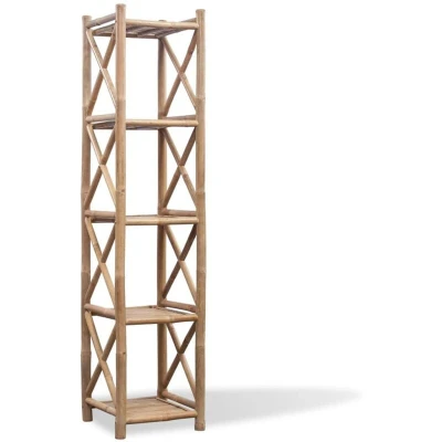Image of vidaXL 5 Tier Square Bamboo Shelf