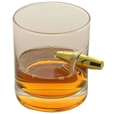 Image of Bullet Shot in A Glass Tasting Tumblers for Drinking Scotch Bourbon Whiskey Brandy Crystal 300ml
