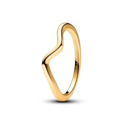 Image of Pandora Gold Polished Wave Ring 56