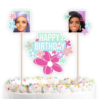 Image of Amscan 9915479 Barbie Sweet Life Kids Birthday Party Cake Bunting 26cm x 15cm