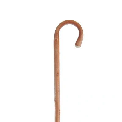 Image of Traditional Chestnut Wooden Walking Stick with a Crook Handle and Ferrule NHS Style (1015mm)