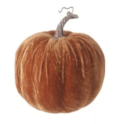 Image of Heaven Sends Large Dark Orange Velvet Pumpkin