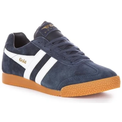 Image of Gola Harrier Womens Classic Trainers in Navy White 8 UK