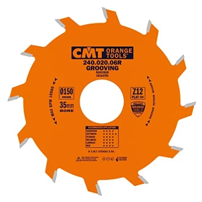 Image of CMT Orange Tools 240.020.06r Straight Grooving Cutter Circular Saw Blade 150 x 2 35 Z 12