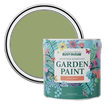 Image of Rust Oleum Green Mould Resistant Garden Paint In Satin Finish Familiar Ground 2.5L