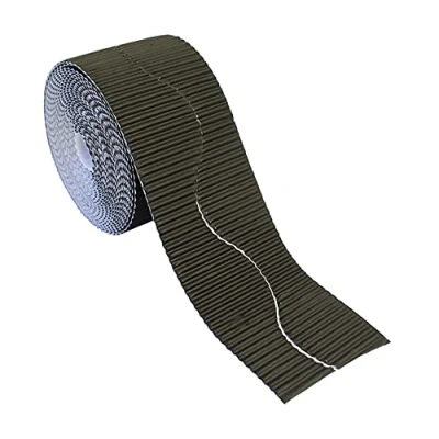 Image of Bright Ideas Corrugated Border Roll for School Displays, Black, 10cm x 7.5m. BI7890.
