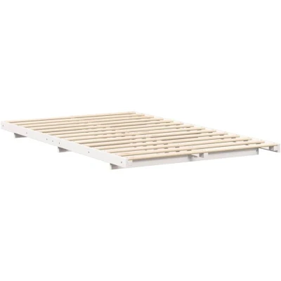 Image of Floor Bed Frame White 120 x 200 cm Solid pine wood Vidaxl