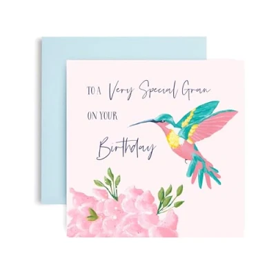 Image of Huxters Birthday Card for Gran Hummingbird Celebration To a Very Special Gift 14.8cm (Gran)