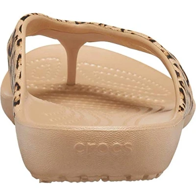 Image of Crocs Women&#039;s Kadee Ii Flip W Clog, Leopard Gold, 2 UK