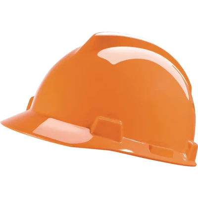 Image of MSA GV161 V Gard Safety Helmet, PushKey Sliding Suspension, Orange