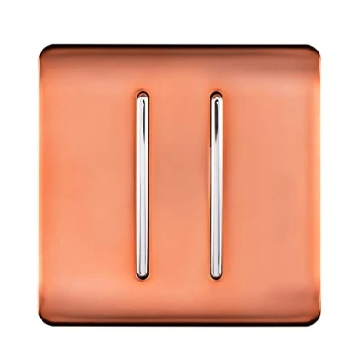 Image of Trendi Artistic Modern 2 Gang Way 10 Amp Rocker Light Switch Copper