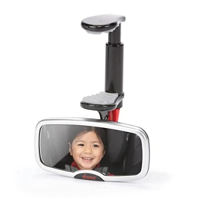 Image of Diono See Me Too Rear View Baby Mirror for Car, Fully Adjustable with Wide Crystal Clear View, Shatterproof, Crash Tested