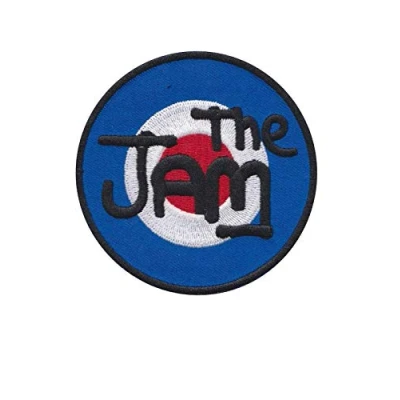 Image of The Jam Round Punk Rock Mod Revival Band Patch Badge Embroidered Iron on Applique Souvenir Accessory