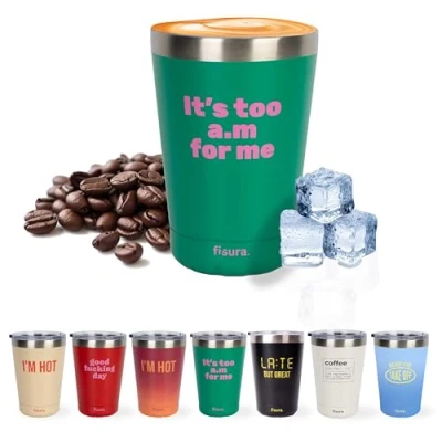 Image of Fisura Original Thermal Mug (Too a.m, Green)