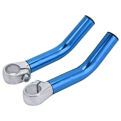 Image of VGEBY1 Bike Handlebar Grips, Aluminum Alloy Horns Grips with Bar Ends Plugs for 22.2mm/0.9in Handlebar(Blue)
