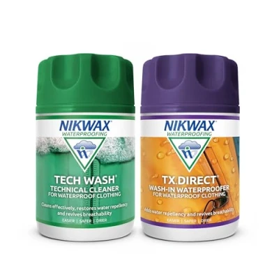 Image of Nikwax TECH WASH &amp; TX.DIRECT Twin Pack, Clean and Proof, Cleaning Waterproofing, Value Pack 150ml/100 ml